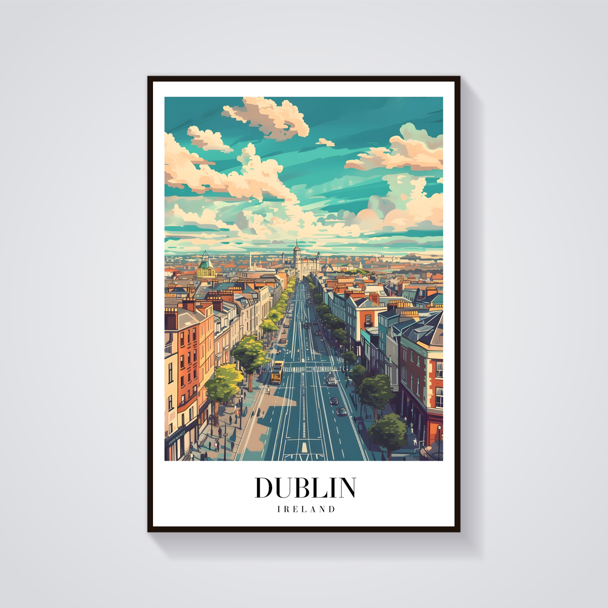 Dublin Street View Poster — vista frontale
