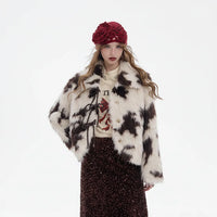 Irregular Button Collar Bow Graphic Long Sleeve Top — in alternativa