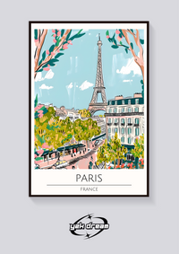 Eiffel Tower Paris Art Deco Poster — vista posteriore
