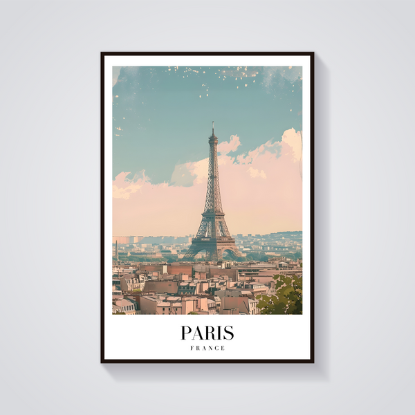 Eiffel Tower Vintage Paris Poster — vista frontale