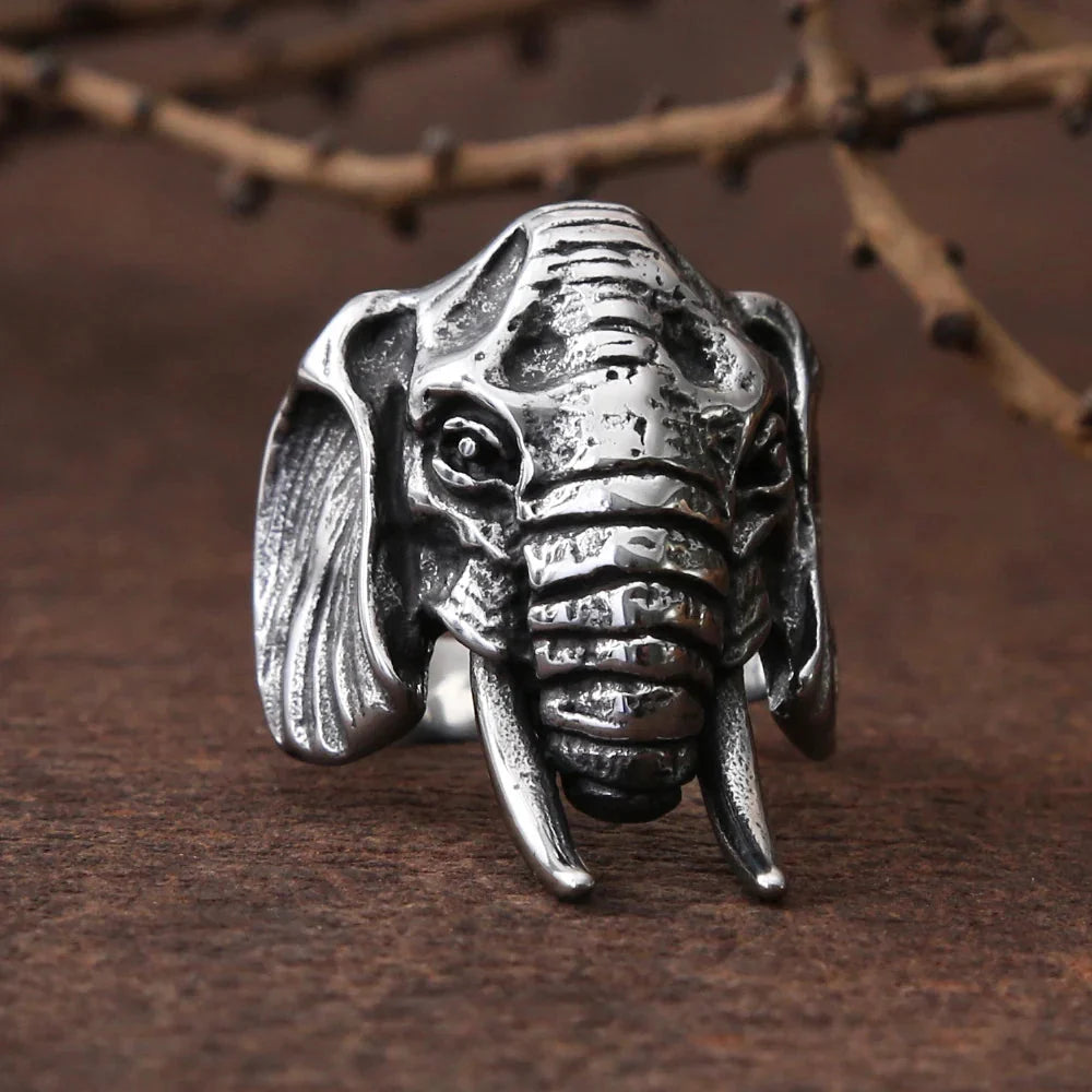 Elephant Head Ring — vista frontale