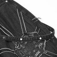 Embroidered Spider Web Y2K Jeans — vista laterale