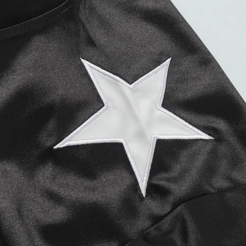 Embroidered Star Patchwork Y2K Mesh Football Jersey — in alternativa