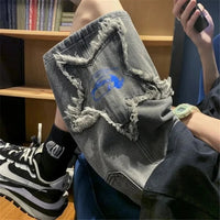 Embroidered Y2K High Waist Star Shorts Jorts — vista posteriore