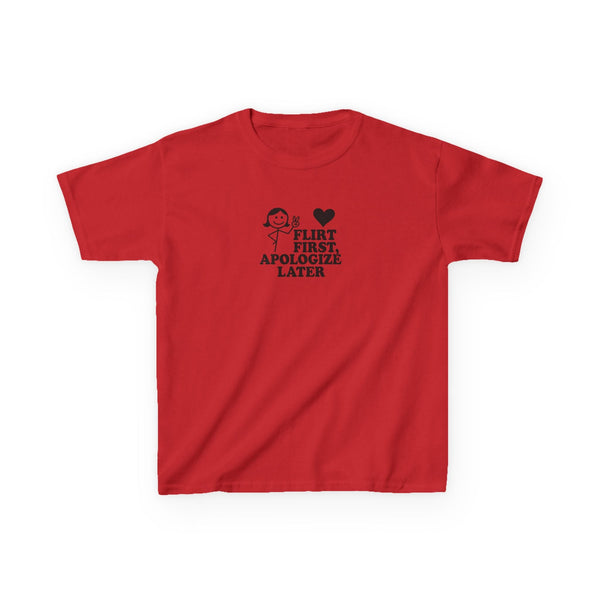 Flirt First, Apologise Later Graphic Baby Tee — vista frontale