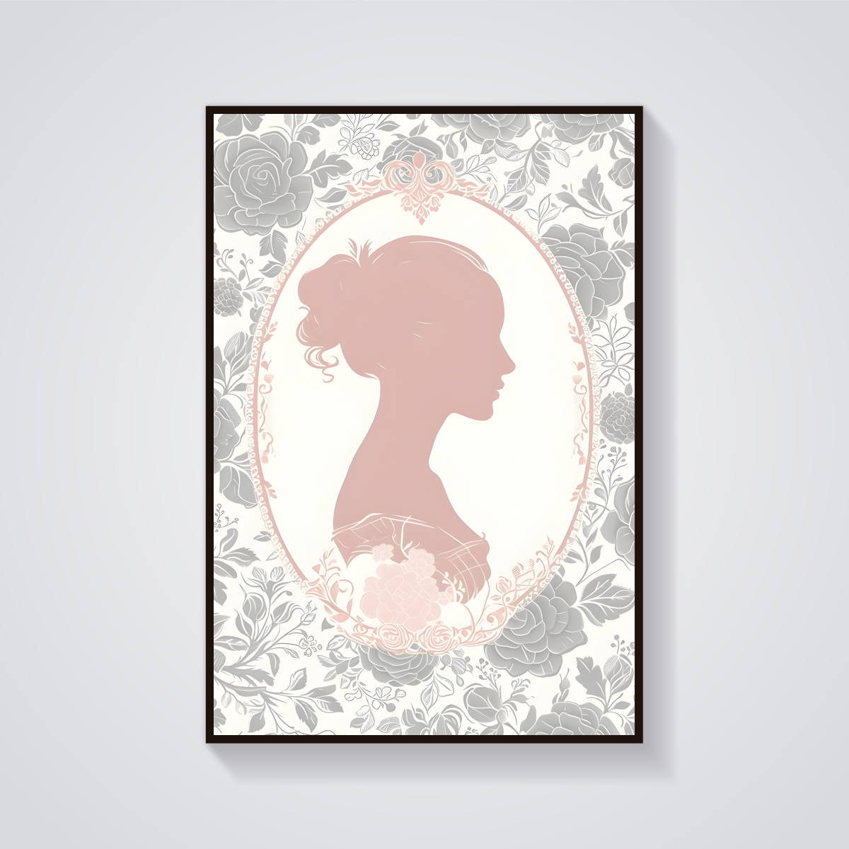 Floral Cameo Silhouette Poster — vista frontale