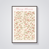 Floral Cherry Blossom Poster — vista frontale