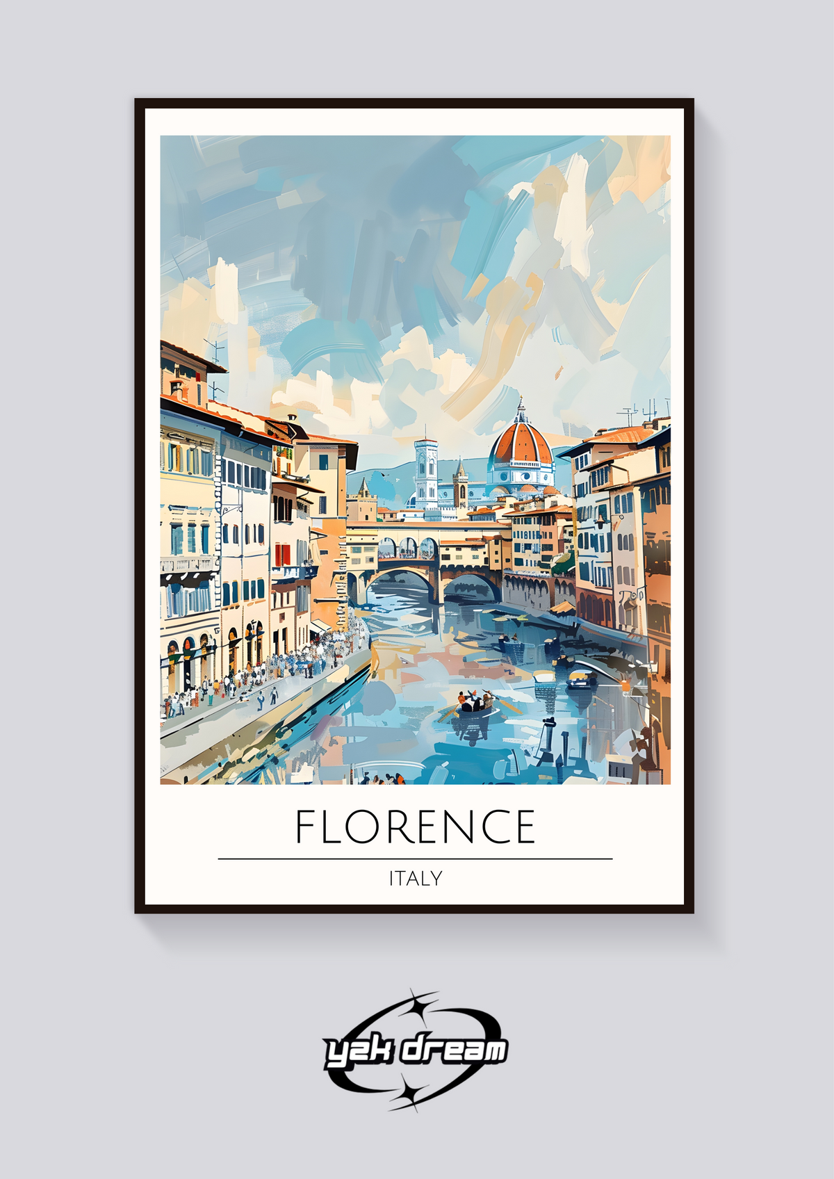 Florence Ponte Vecchio Poster — vista posteriore