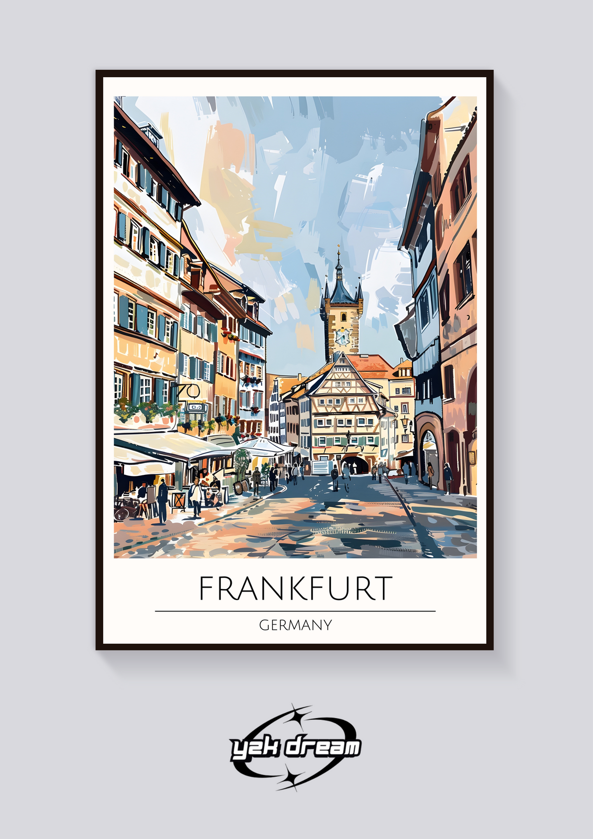 Frankfurt Römerberg Square Poster — vista posteriore