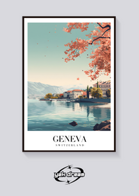 Geneva Lakefront Vintage Poster — vista posteriore