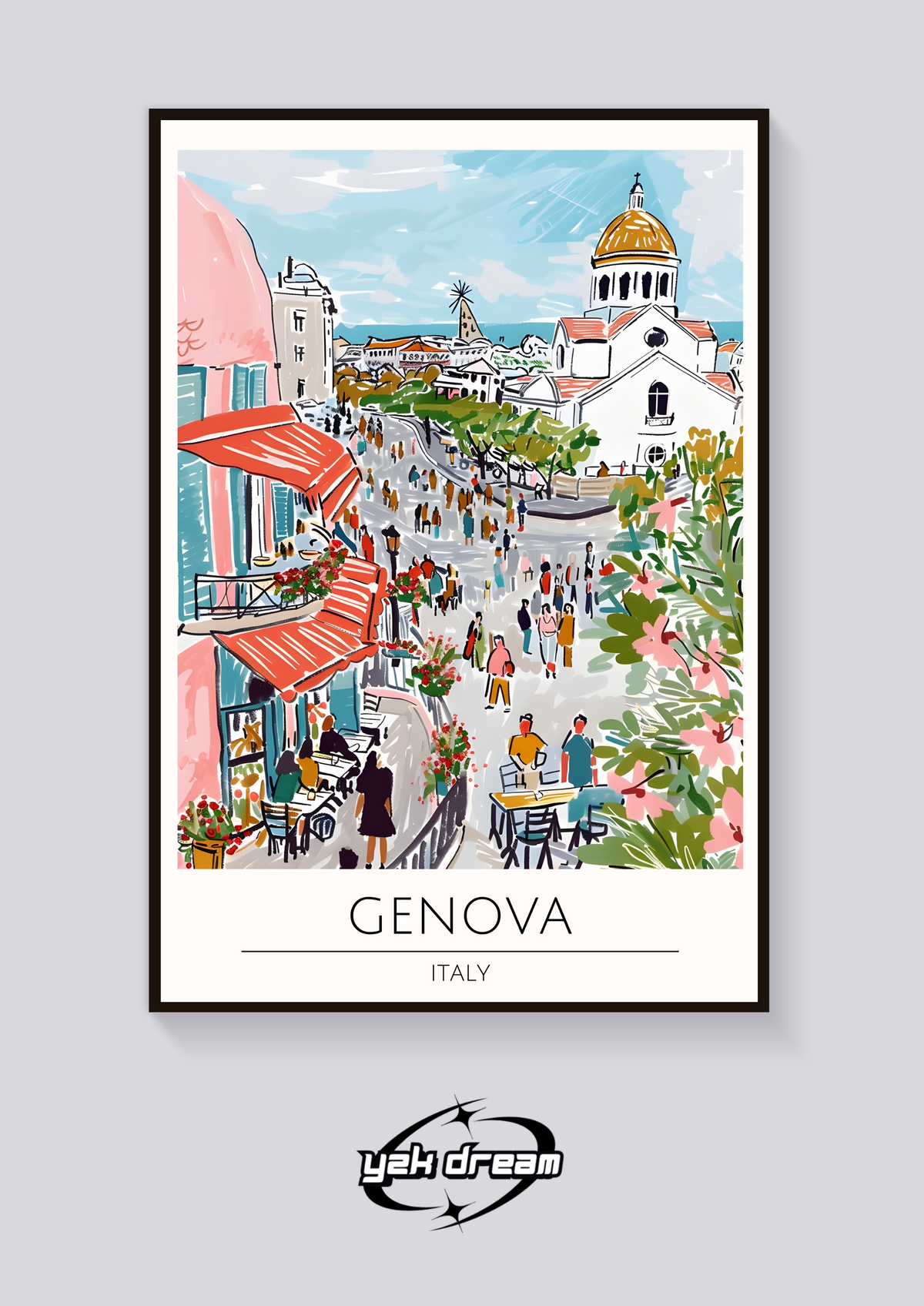 Genova Street Scene Poster — vista posteriore