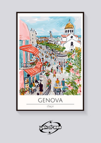 Genova Street Scene Poster — vista posteriore
