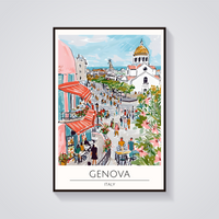 Genova Street Scene Poster — vista frontale