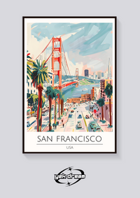 Golden Gate Bridge San Francisco Poster — vista posteriore