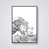 Great Wave Vintage Poster — vista frontale