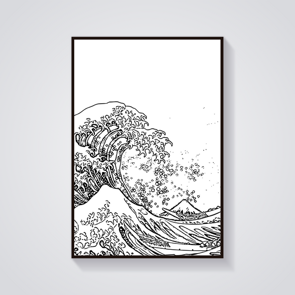 Great Wave Vintage Poster — vista frontale
