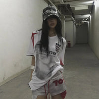 Grunge Y2K Aesthetic Football Jersey — dettaglio