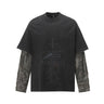 Grunge Y2K Mock Layered Long Sleeve Top
