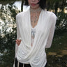 Grunge Y2K Plunge Low Cut Long Sleeve Top