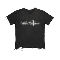 Grunge Y2K Retro Graphic Distressed Washed T Shirt — vista posteriore