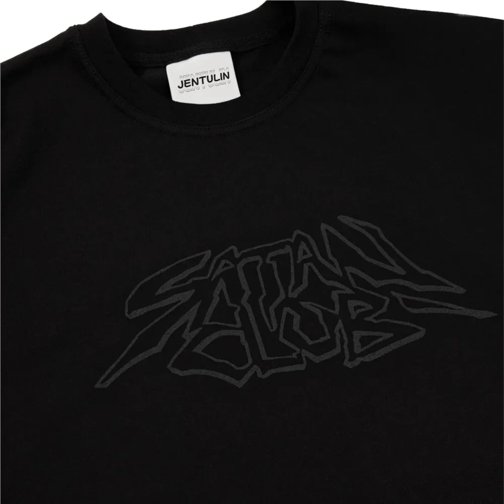 Satan Club Graphic Print Long Sleeve Top T Shirt — vista frontale