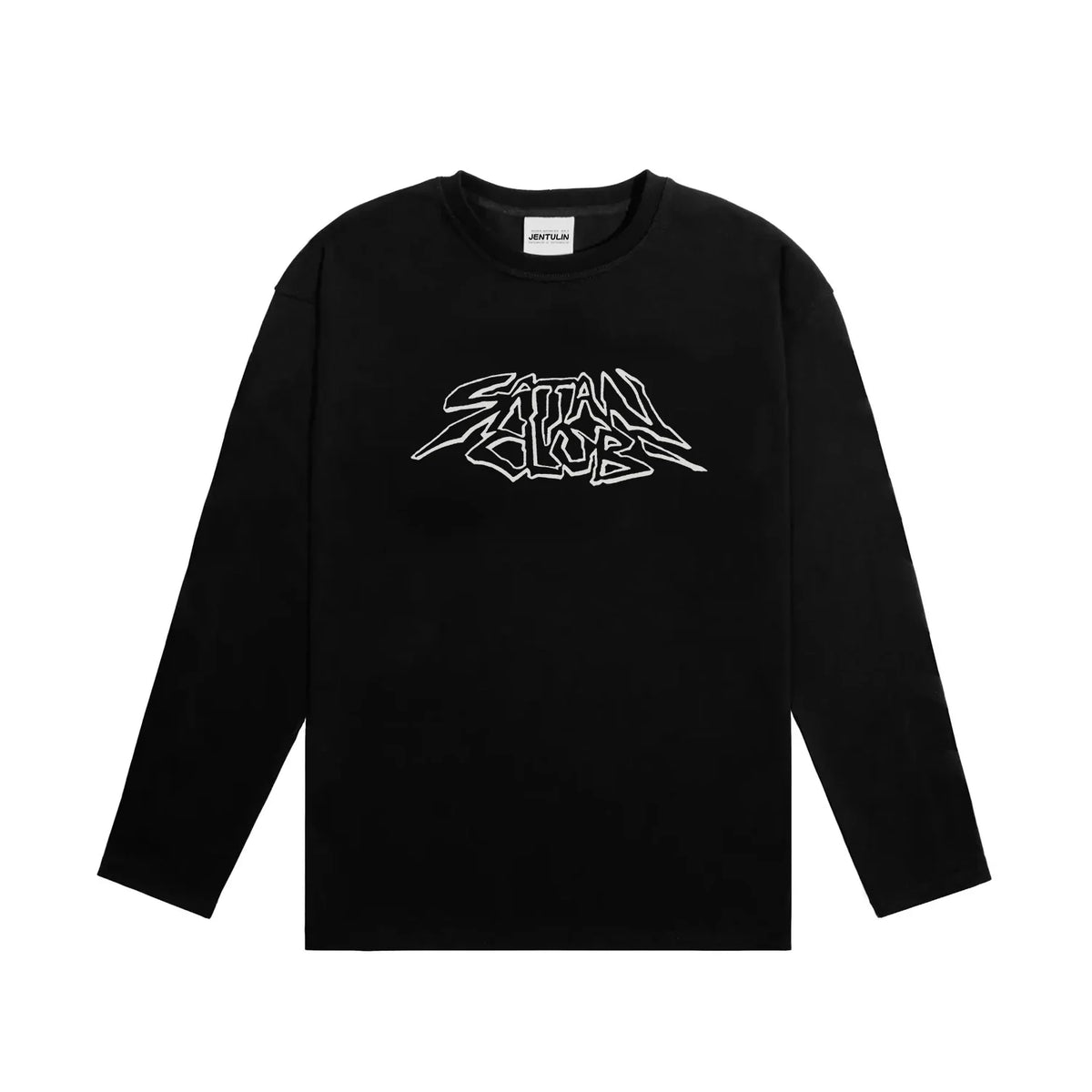 Satan Club Graphic Print Long Sleeve Top T Shirt — vista posteriore