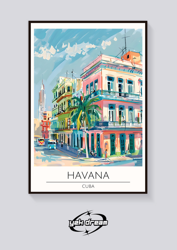 Havana Street Scene Poster