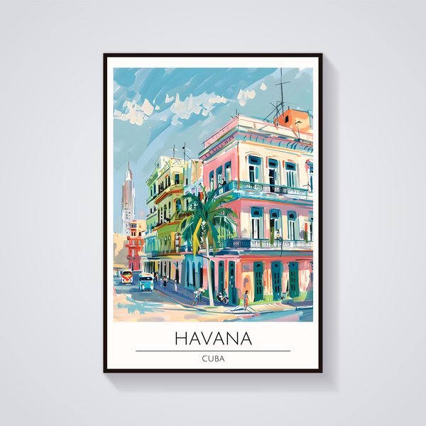 Havana Street Scene Poster — vista frontale
