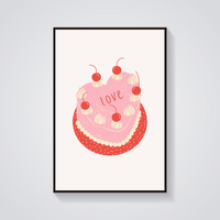 Heart Cake Love Poster — vista frontale