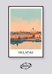 Helsinki Waterfront Vintage Poster — vista posteriore