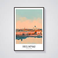 Helsinki Waterfront Vintage Poster — vista frontale