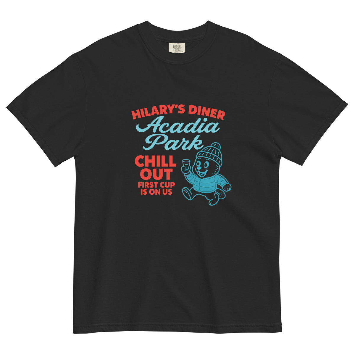 Hilary's Diner Graphic Heavyweight T Shirt — vista frontale