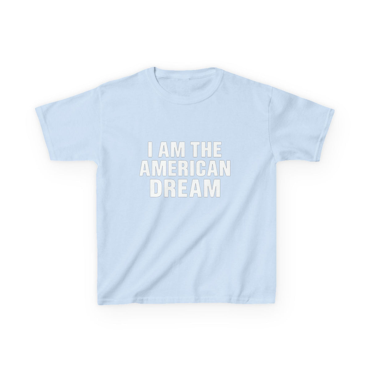 I Am The American Dream Graphic Baby Tee — dettaglio della stampa