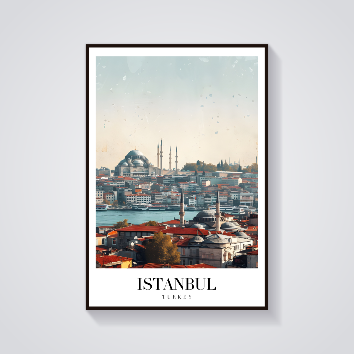 Istanbul Skyline Vintage Poster — vista frontale