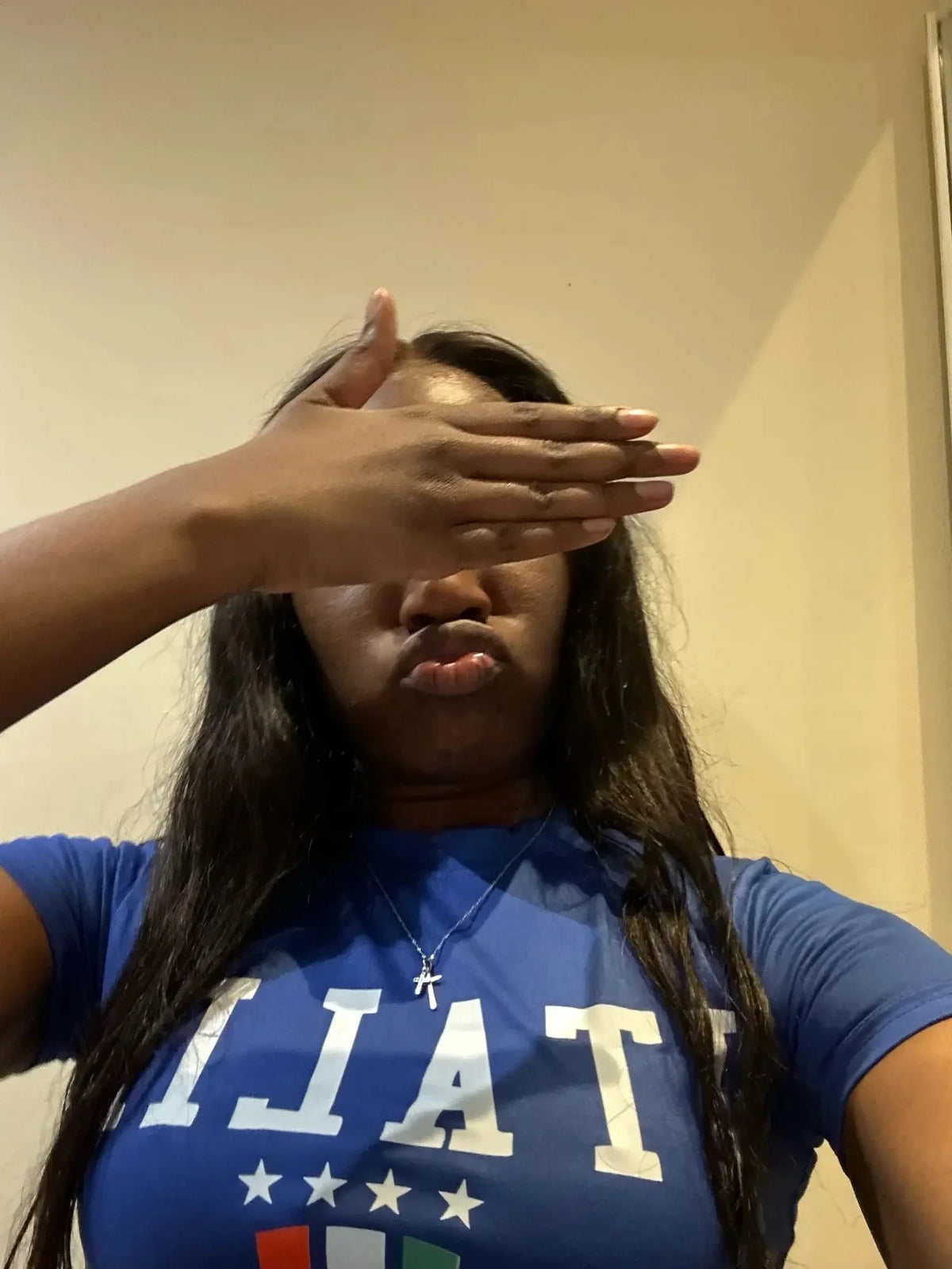 Italia Blue Flag Crop Top — dettaglio della stampa