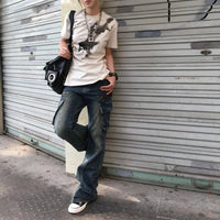 Japanese Grunge Y2K Rockstar Graphic T Shirt — vista posteriore