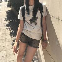 Japanese Grunge Y2K Rockstar Graphic T Shirt — dettaglio della stampa