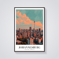 Johannesburg Skyline Vintage Poster — vista frontale