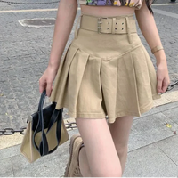 Korean Y2K High Waist With Belt Pleated Mini Skirt — dettaglio della stampa