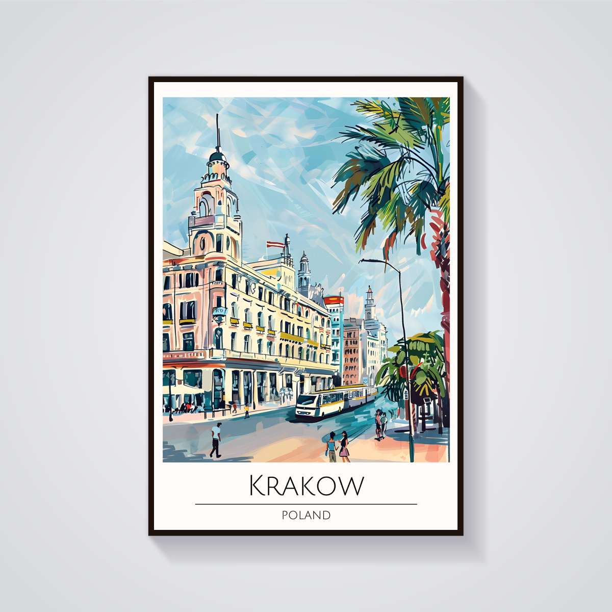 Krakow Architecture Poster — vista frontale