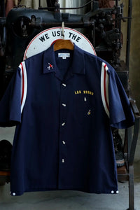 Las Vegas Embroidered Y2K Bowling Work Shirt — vista frontale
