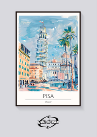 Leaning Tower of Pisa Poster — vista posteriore