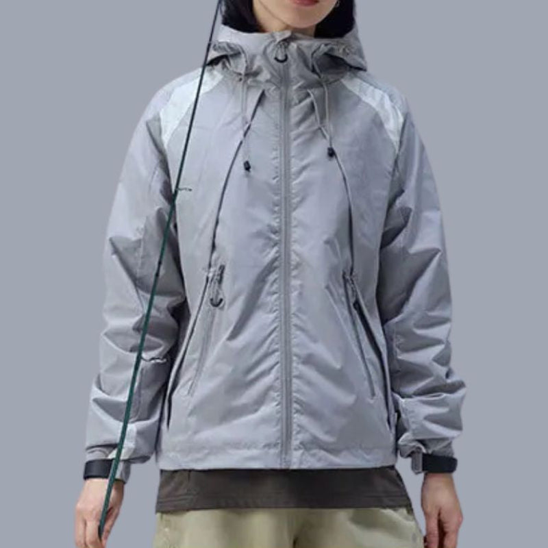 Lightweight Breathable Y2K Hooded Windbreaker Jacket Coat — vista completa