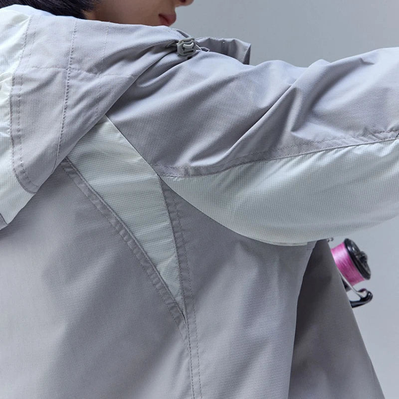 Lightweight Breathable Y2K Hooded Windbreaker Jacket Coat — vista laterale