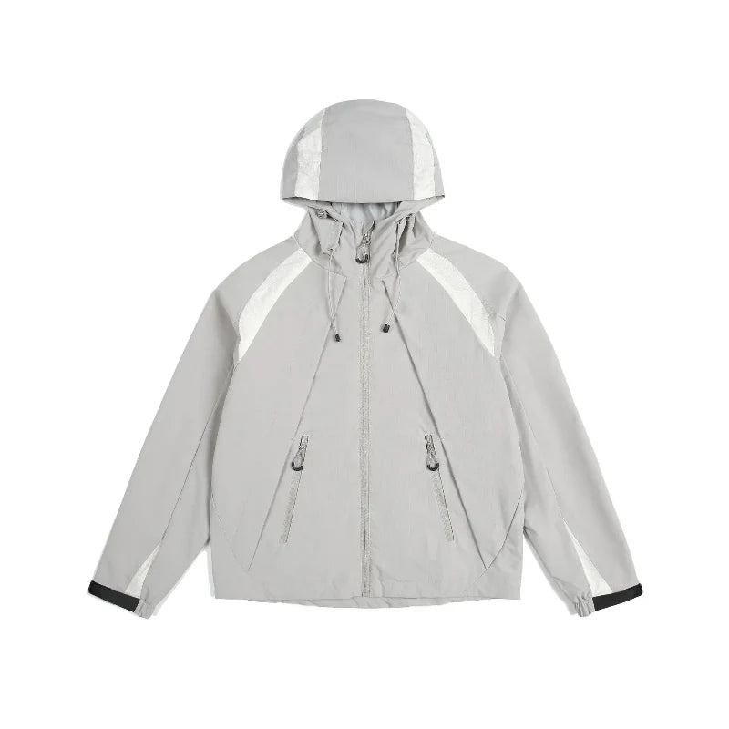 Lightweight Breathable Y2K Hooded Windbreaker Jacket Coat — vista posteriore