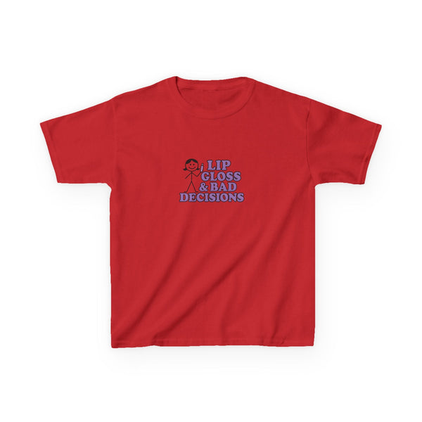 Lip Gloss & Bad Decisions Graphic Baby Tee — vista frontale