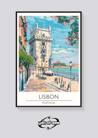 Lisbon Belem Tower Poster — vista posteriore