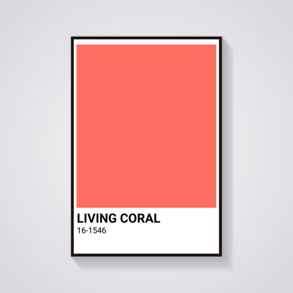 Living Coral Pantone Poster — vista frontale
