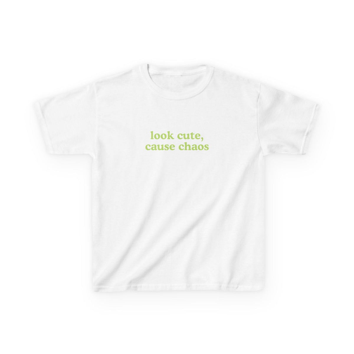 Look Cute Cause Chaos Brat Baby Tee — dettaglio
