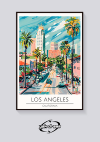 Los Angeles Skyline Poster — vista posteriore